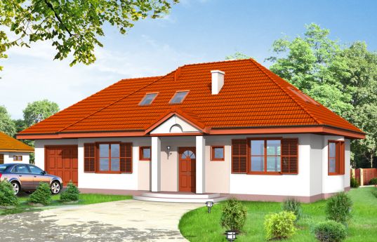 House plan Gargamel with garage - front visualization