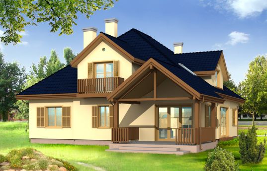 House plan Hornówek  -  rear visualization 