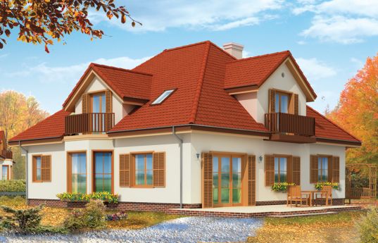 House plan Hornówek 2  - rear visualization 
