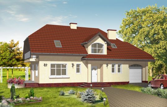 House plan Cheerful 3 - front visualization