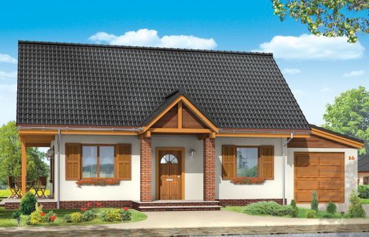 House plan Joyful with garage - front visualization