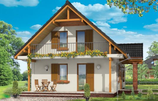 House plan Joyful with garage - rear visualization