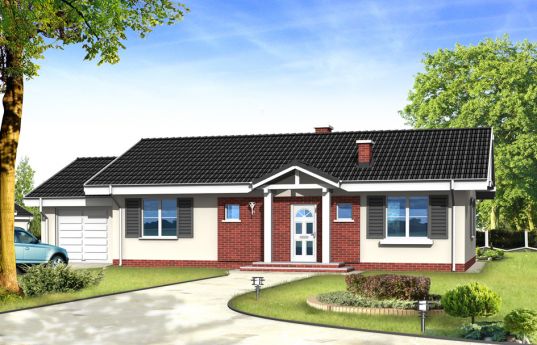 House plan Sunny with garage - front visualization