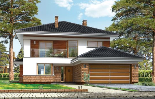 House plan Villa on Borowa - front visualization 