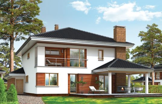 House plan Villa on Borowa - rear visualization