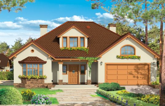 House plan Zacisze - front visualization