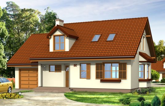 House plan Natty with dormers - front visualization