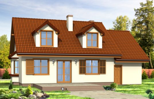House plan Natty with dormers - rear visualization