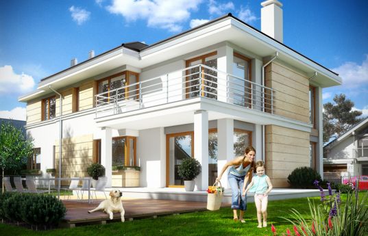House plan Riviera 3 - rear visualization 