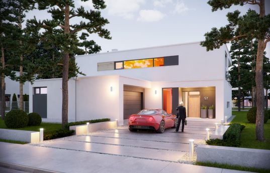 House plan Villa sunny - front visualization 2