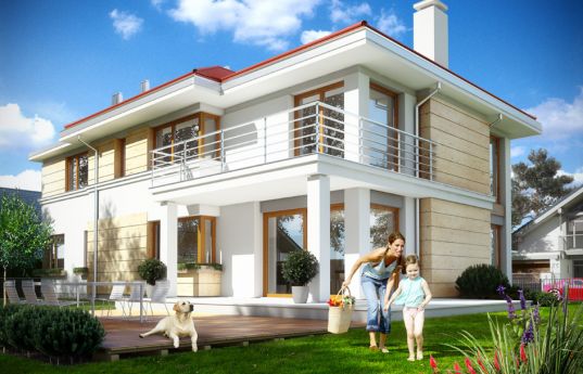 House plan Riviera 3 - front visualization 3