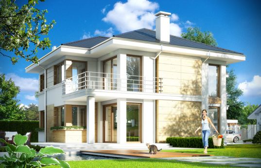 House plan Riviera 4 - rear visualization 