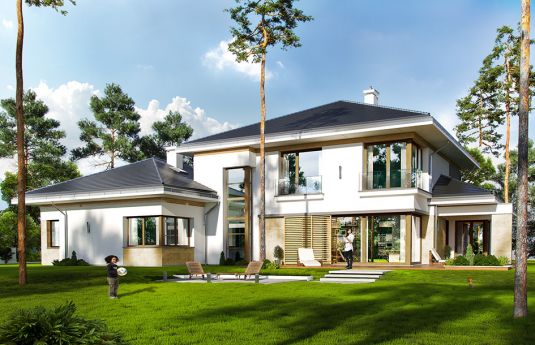 House plan Peaceful corner - rear visualization 3