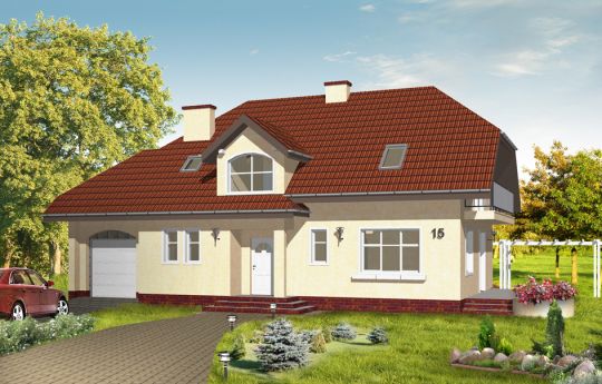 House plan Cheerful 3 - front visualization