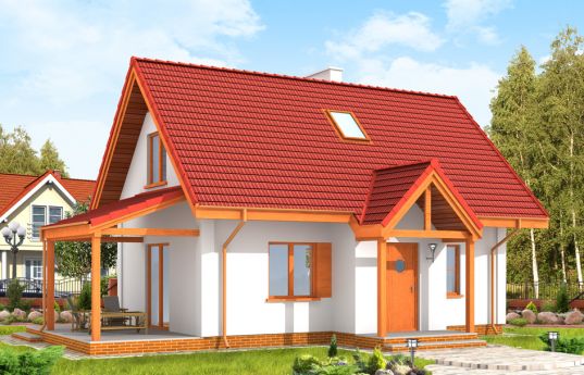 House plan Okruszek - front visualization
