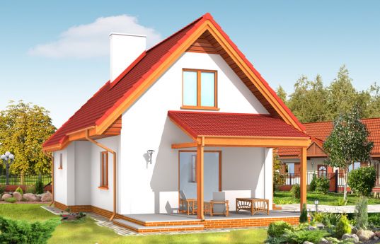 House plan Okruszek - rear visualization